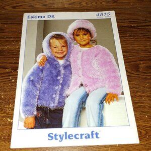 Warm Jackets & Hats for Kids Leaflet Knit Patterns (Stylecraft Eskimo DK #4812)